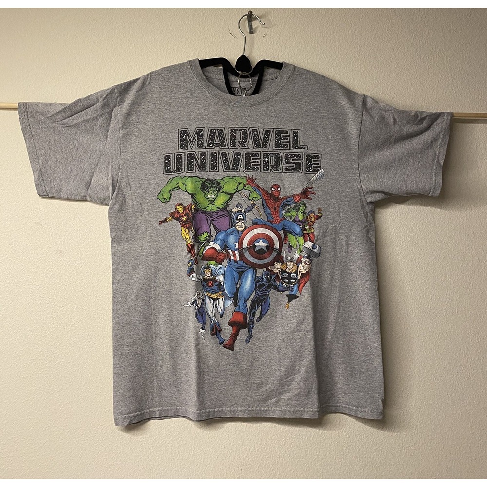 Marvel Comics The Avengers T-Shirt Men's Size Large Short Sleeve Gray Pre-Owned
